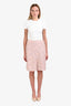Pre-loved Chanel™ Pink Multicolour Cotton Wool Tweed Mini Skirt Size 42