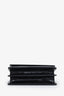 Saint Laurent Black Croc Embossed Medium Sunset Bag