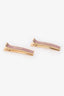 Miu Miu Pink/Gold Toned Engraved Hair Clips Set of 2