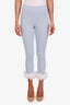Sleeper Blue/White Feather Trim Leggings Size S