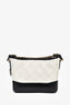 Pre-Loved Chanel™ White/Black Aged Leather Small Gabrielle Crossbody