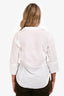 James Perse White Cotton Three-Quarter Sleeve Top Size 4