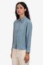 Gucci Blue Silk Striped Jacquard Button Down Shirt Size 38