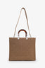 Fendi Taupe Mesh Medium Sunshine Shopper Tote With Strap