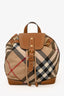 Burberry Beige Canvas Leather House Check Dennis Small Backpack