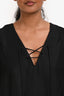 Ba&sh Black Linen Criss-Cross Short Sleeve Mini Dress Size S