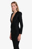 Saint Laurent Black Long Sleeve Plunge Neckline Jumpsuit Estimated Size M