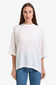 N.21 White Silk Sheer Short Sleeve Top Size M