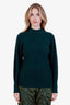 The Row Green Cashmere Mock Neck Sweater Size XS