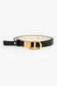 Christian Dior Black/White Calfskin Leather '30 Montaigne Reversible' Belt 20MM