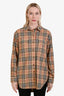 Burberry Tan House Check Cotton Button Down Shirt Size 4