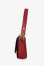 Valentino Red Leather Shoulder Bag with Convertible Strap