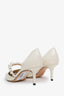 Jimmy Choo White Patent Leather Pearl Heels Size 36