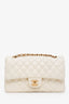 Pre-loved Chanel™ 2004-2005 White Lambskin Medium Classic Refurbished Double Flap