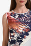 Hermès White Silk Flamingo Party Short Sleeve Top Size 34