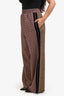 Golden Goose Brown/Multicolour Plaid Wool Wide-Leg Pants Size L