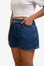 Miu Miu Blue Denim Logo Shorts Size 29
