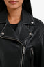 Weekend Max Mara Black Leather 'Vintage' Biker Jacket Size 40