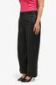 Rosetta Getty Black Lambskin Wide-Leg Pants Size 12