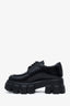 Prada Black Monolith Brushed Leather Lace-up Shoes 37.5
