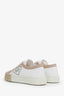 Prada White/Beige Canvas Gabardine Logo Sneakers Size 35