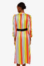 Olivia Rubin Multicolour Silk Sequin Bow Striped Dress Size 4