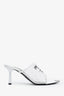 Prada White PVC Vinyl Logo Mules 36