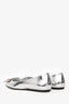Roger Vivier Silver Leather Gommette Love Ballerina Flats Size 8