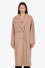 Manteau iconique 101801 croisé en laine et cachemire beige Max Mara, taille 4 US