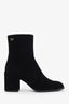 Stuart Weitzman Black Suede Quinn Block Heel Ankle Boots Size 8