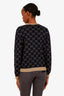 Gucci Black/Gold GG Glitter Rib Cotton Blend Cardigan Size M