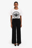 Frame Black Denim Jetset Slim Palazzo Wide Leg Stretch Jeans Size 1
