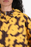 Sandro Yellow/Brown Patterned Hooded Raincoat Size S