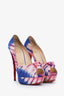 Christian Louboutin Pink/Blue Tie-Dye Platform Heels Size 39