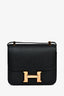 Hermès 2017 Black Epsom Leather Constance 24 RGHW