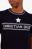 Christian Dior Blue Wool Cashmere Logo Sweater Size 34