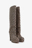Gucci Brown/Beige Canvas G Rhombus Platform Boots Size 41