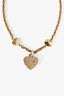 Christian Dior Gold Tone Crystal Heart Bracelet