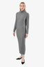 Lisa Yang Grey Cashmere Ribbed Turtleneck Maxi Dress Size 0