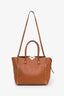 Valentino Brown Leather Rockstud Medium Double Handle Tote Bag