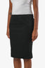 Gucci Black Cotton Pleat Detail Pencil Skirt Size 40