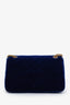 Gucci Blue Velvet GG Large Marmont Shoulder Bag