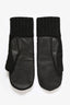 Hermès Black Cashmere Leather Trim Mittens