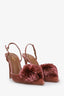 Aquazzura Pink Velvet Powder Puff Slingbacks Size 39