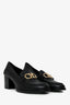 Salvatore Ferragamo Black Leather Gold Gancini Buckle Loafer Size 37