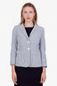 Weekend By Max Mara Blue/White Pinstripe Cotton Blazer Size 6