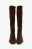 Staud Brown Suede Wally Knee-High Boots Size 40