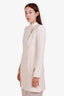 Alexander McQueen White Silk Pleated Blazer Size 38