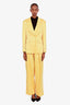 Alex Perry Yellow Satin Oversized Single Breasted Suit Estimated Size XS