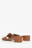 Stuart Weitzman Beige Leather Block Heel Sandals Size 7